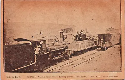Postcard: Wabash Steam Shovel Train Loading Gravel At The Mound A.L. Fenton PUB • $6.84