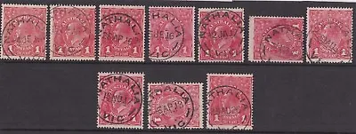 $50 • Buy Stamps Australia KGV 1d Red Group 10 NATHALIA Postmark June 1917 To August 1926