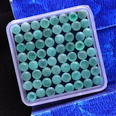 15 Pcs Natural Colombian Emerald Round Faceted Cut 5mm Calibrated Gemstones Lot • £17.58