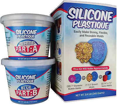 Silicone Plastique DIY Silicone Mold Making Kit Super Easy 1:1 Mix Putty 3/4 L • $34.70