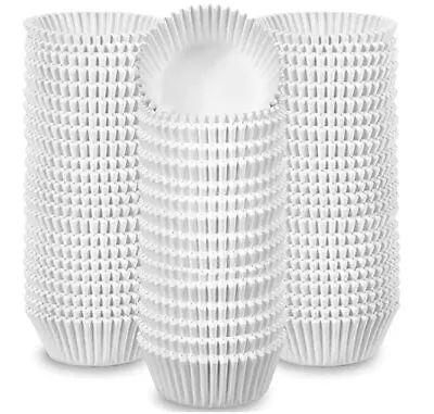 $10.56 • Buy 100 Jumbo Cupcake Muffin Liners 2 1/4  X 1 7/8  Large Tall White Fluted Baking