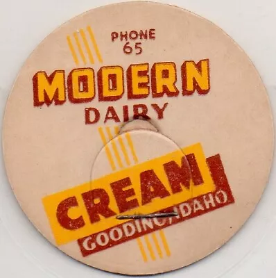 Milk Bottle Cap - Modern Dairy - Gooding Idaho - PHONE 65 - CREAM • $7.55