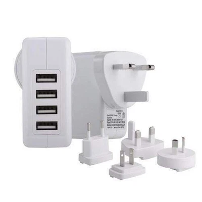 $10 • Buy 4 USB Port Charger With World Travel Adaptor