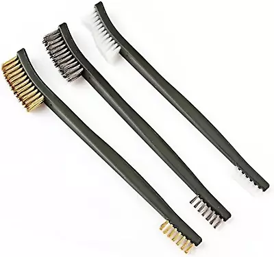 【The Origlam 3Pcs Mini Wire Brush Set Rust Paint Metal Cleaner Cleaning Weldin • $9.27