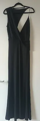 £9.99 • Buy One Off Sample ASOS Black Plunge Neck Asymmetric Dress - Size 10 (EU 38, US 6)