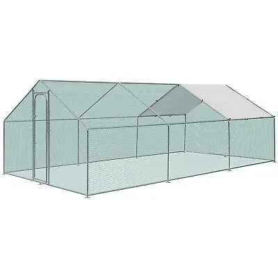 3M X 6M Walk In Chicken Run Coop Cage For Poultry Birds Dogs Rabbits Hen House • £219.99