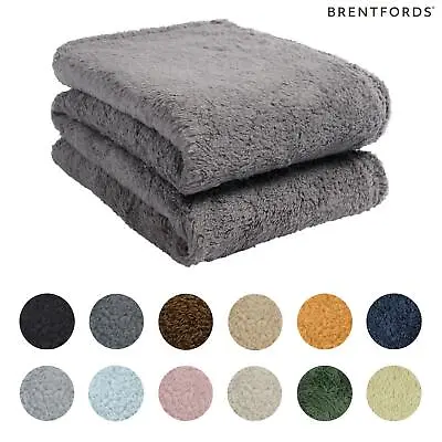 £7.99 • Buy Brentfords Teddy Fleece Bear Blanket Large Throw Over Bed Plush Soft Bedspread
