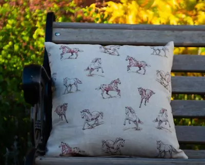 Horse Print Linen Cushion Covers • £7.50