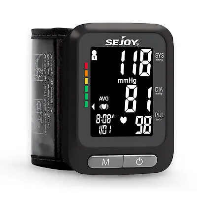 SEJOY Automatic Wrist Blood Pressure Monitor Heart Rate Monitor Cuff BP Machine • $25.83