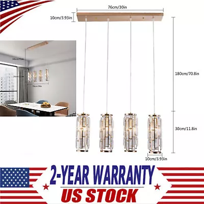 Modern 4 Light Crystal Pendant Light Ceiling Hanging Lamp Fixture Chandelier • $73.32