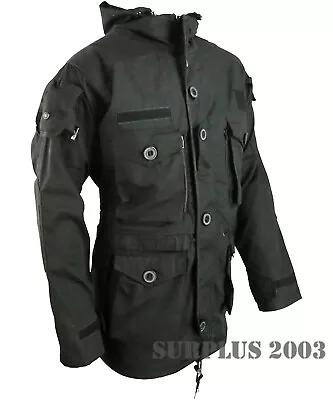 Black Special Forces SAS Style Assault Hooded Smock British Army Jacket • $100.97