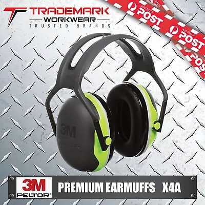 3M PELTOR Premium Class 5 Earmuffs Green/Black (X4A) RRP$69.95 • $62.95