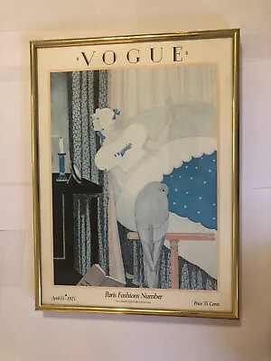 Vintage Vogue Magazine Cover April 15 1925 Art Print Custom Framed Women & Dove • $299.99
