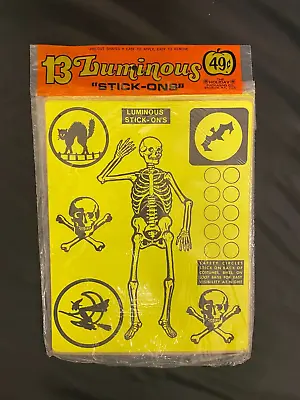 Vintage 1970's Package Of 13 Halloween Luminous Stickers • $11.98