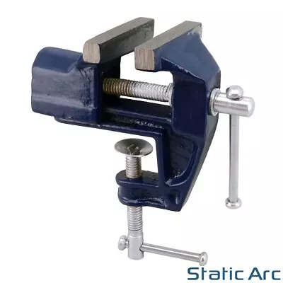 MINI BENCH TOP VICE FIXED BASE CLAMP WORK TABLE ADJUSTABLE GRIP BABY SMALL 50mm • £8.99