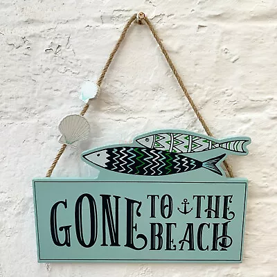 £6.19 • Buy Blue Gone To The Beach Nautical Seashore Bathroom Wall Decorative Sign Plaque 
