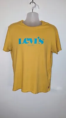 Levi's Men's Regular Fit Graphic Logo T-Shirt In Yellow Size Medium Short Sleeve • £4.99