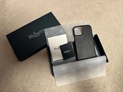 Mulberry IPhone 12 Classic Grain Leather Case - Black - Brand New Boxed • £55