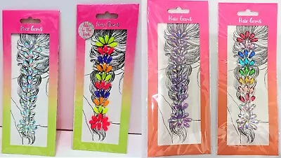 £4.95 • Buy HAIR GEMS Braid JEWEL Self-Adhesive AB DIAMANTE Glow In Dark NEON TEARDROP Plait