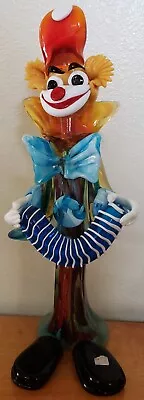 Rare! Vintage Murano Clown Venetian Art Glass 12  Figurine Mid Century   • $75