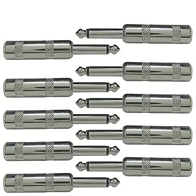 10 PACK LOT 1/4 Mono Pro Audio Plug Connector For Guitar Speaker Cable Cord Lead • $17.48