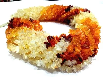 Mexican Fire Opal Chips Uncut Smooth Natural 3-5mm Gemstone Beads 34 Inch • $47.50