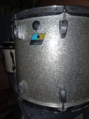 Ludwig Silver Sparkle Drum 15x12 Blue Olive Badge • $195