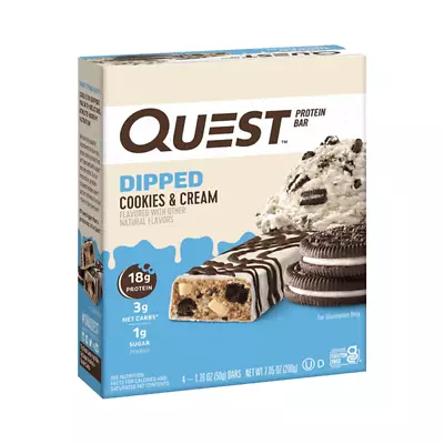 Quest Nutrition Quest Bars Dipped (12x50g) Cookies & Cream - Protein Bars • £42.72