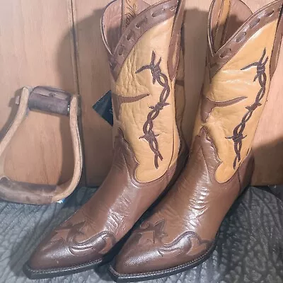 Womens Cowboy Boots Montana Brown With Overlay U L  Size:9.5B   Item: P204 • $260