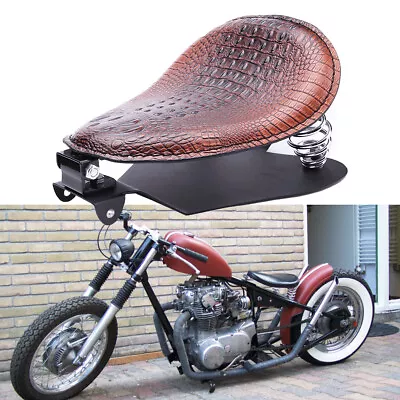 Motorcycle Alligator Solo Seat For Yamaha V-Star Bobber XS650 XVS 950 1100 1300 • $105.25