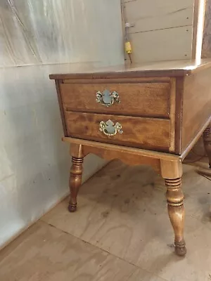 Ethan Allen Solid Maple And Birch 2 Drawer End Table • $185