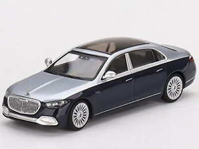 Mini GT 1:64 Mercedes Benz Maybach S680 Cirrus Silver / Nautical Blue • $10.99