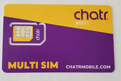 New Chatr Triple Cut 3in1 Multi Sim Card 3G 4G LTE Prepaid Postpaid Nano Micro • $6.52