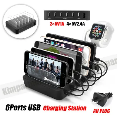 6-Port USB Charge Station Multi-Device Hub Charging Dock For Phone IPad Charger • $29.99