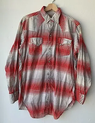 Vintage 1950’s 50s Levis Big E Shorthorn Western Pearl Snap Rockabilly Shirt Med • $400