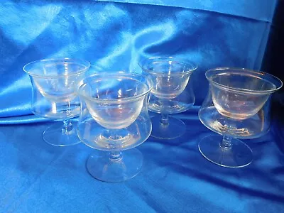 Vintage Set Of 4 Clear Glass Shrimp Cocktail Dish Insert + Pedestal Ice Bowl • $15