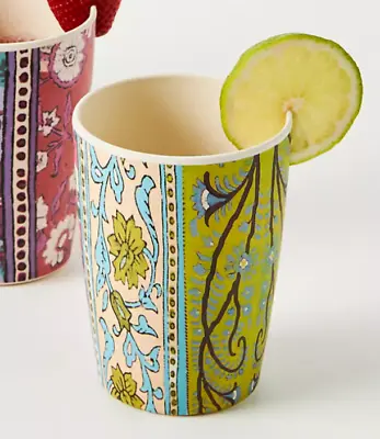 NWT Anthropologie Blockprint Melamine Tumbler Floral Cup • $7.99