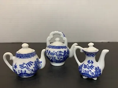 Vintage Rare Porcelain Blue Willow  Miniature Tea Set Made In Japan . • $45