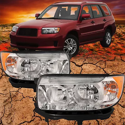 Fits 2006-2008 Subaru Forester Headlight Set Chrome Performance Lens • $276.03