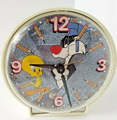 $15 • Buy Vintage 1996 Manual Wind Up Alarm Clock Sylvester Tweety Bird Plastic