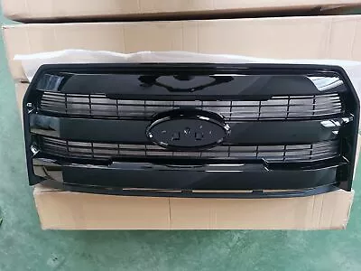 For 2015-2017 Ford F150 F-150 Front Upper Grille Grill W/O Camera Glossy Black • $127.49