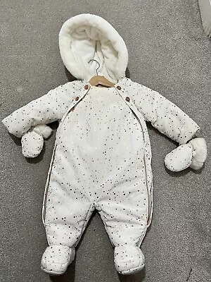 Ted Baker Baby Girl Snowsuit Pramsuit Size 3-6 Months • £14.95