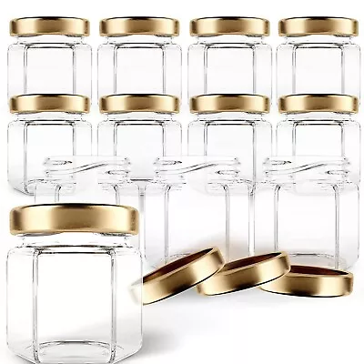 1x 10x15x30x 42ml Glass Jam Jars With Lids Chutney Preserve Honey Pickle Storage • £6.99