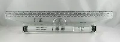 Vintage Plastic Multi Purpose Rolling Ruler - Made In Taiwan - 12 Inch • $9.99