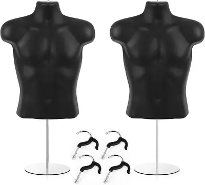 2 Pack Male Mannequin Torso Dress Form Mannequin Body T Shirt Display With Stand • $93.99