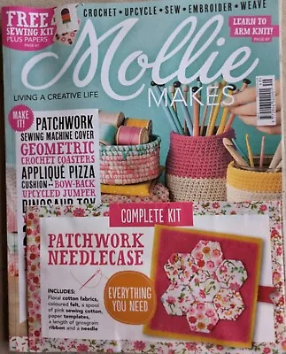 Mollie Makes Issue 49 With Free Kit Coasters Patchwork Pizza Jumper Dino Toy • $15