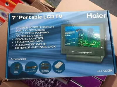 NEW Haier 7” Wide Screen Portable LCD TV AV Inputs Antenna Speakers- KXT7020BK • $60