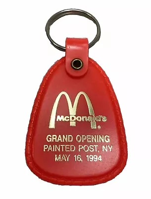 VTG McDonalds Promotional 1994 Grand Opening Painted Post NY Plastic Keychain 3” • $10