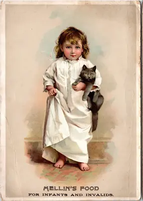 Trade Card Mellins Food For Infants And Invalids Little Girl And Kitten Cat • $40