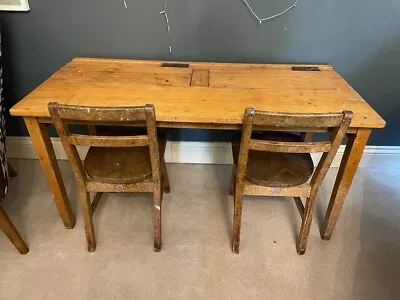 £36 • Buy Kids Vintage School Desk And Chairs
